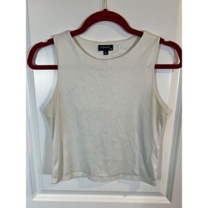 Originality Womens Tank Top Ribbed Knit Cream Large‎